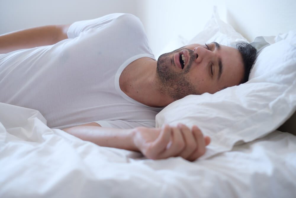 man sleeping mouth open|