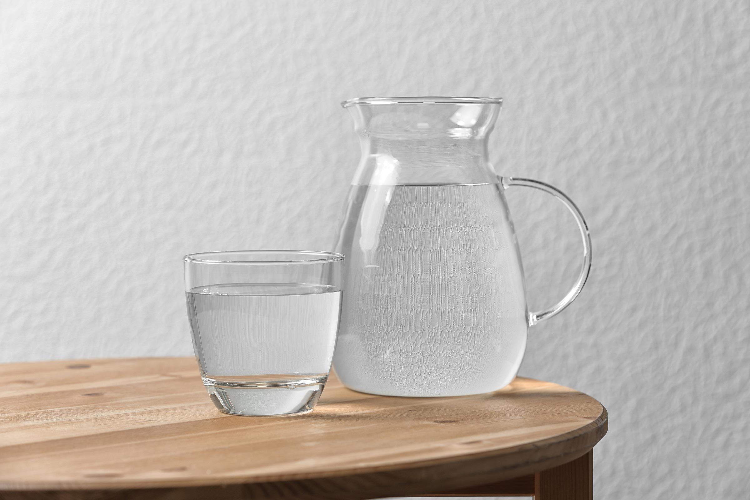 water glass pitcher table