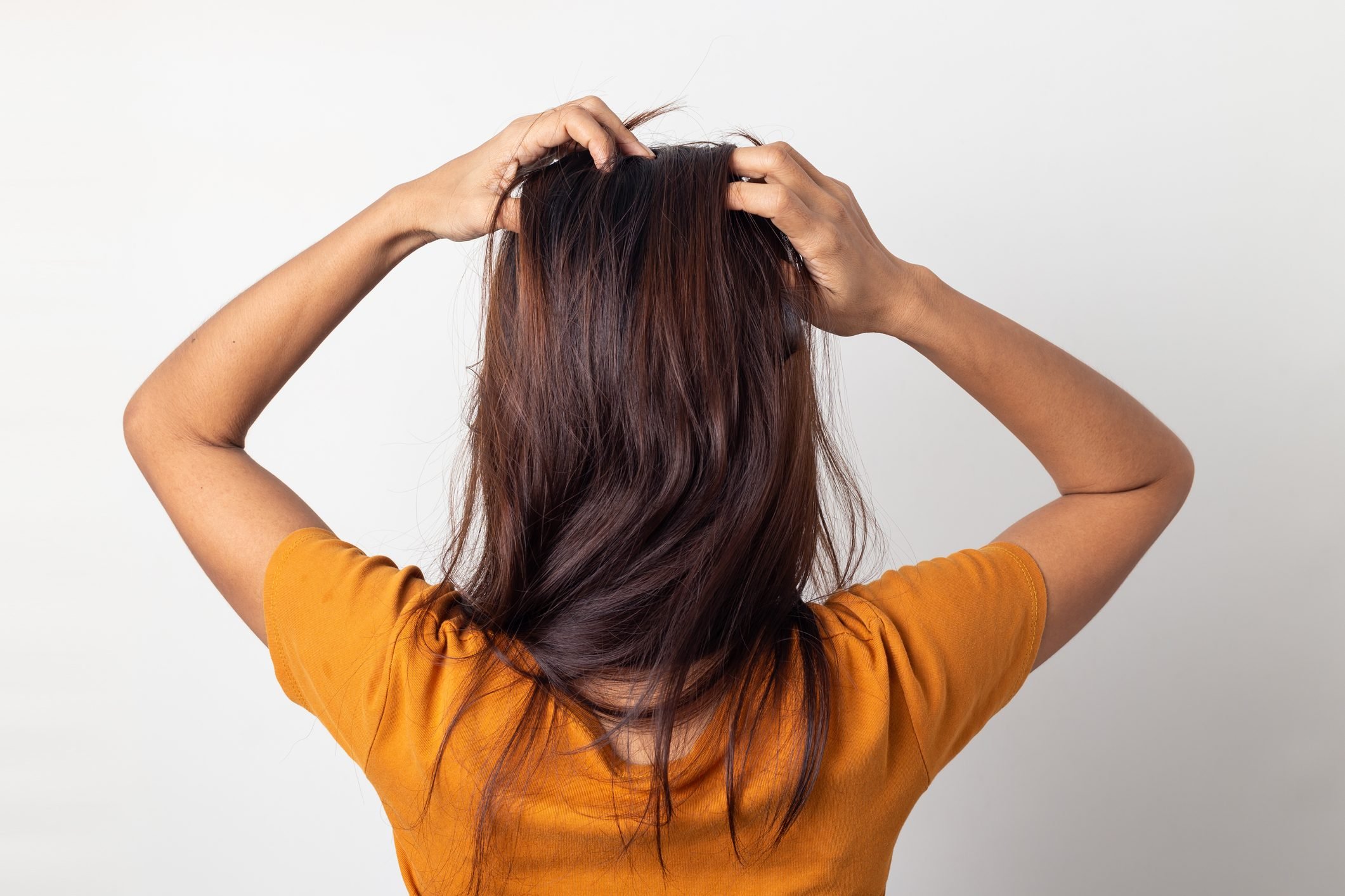 Women Itching Scalp Itchy|A drop of cosmetics gel with rosemary on a green background