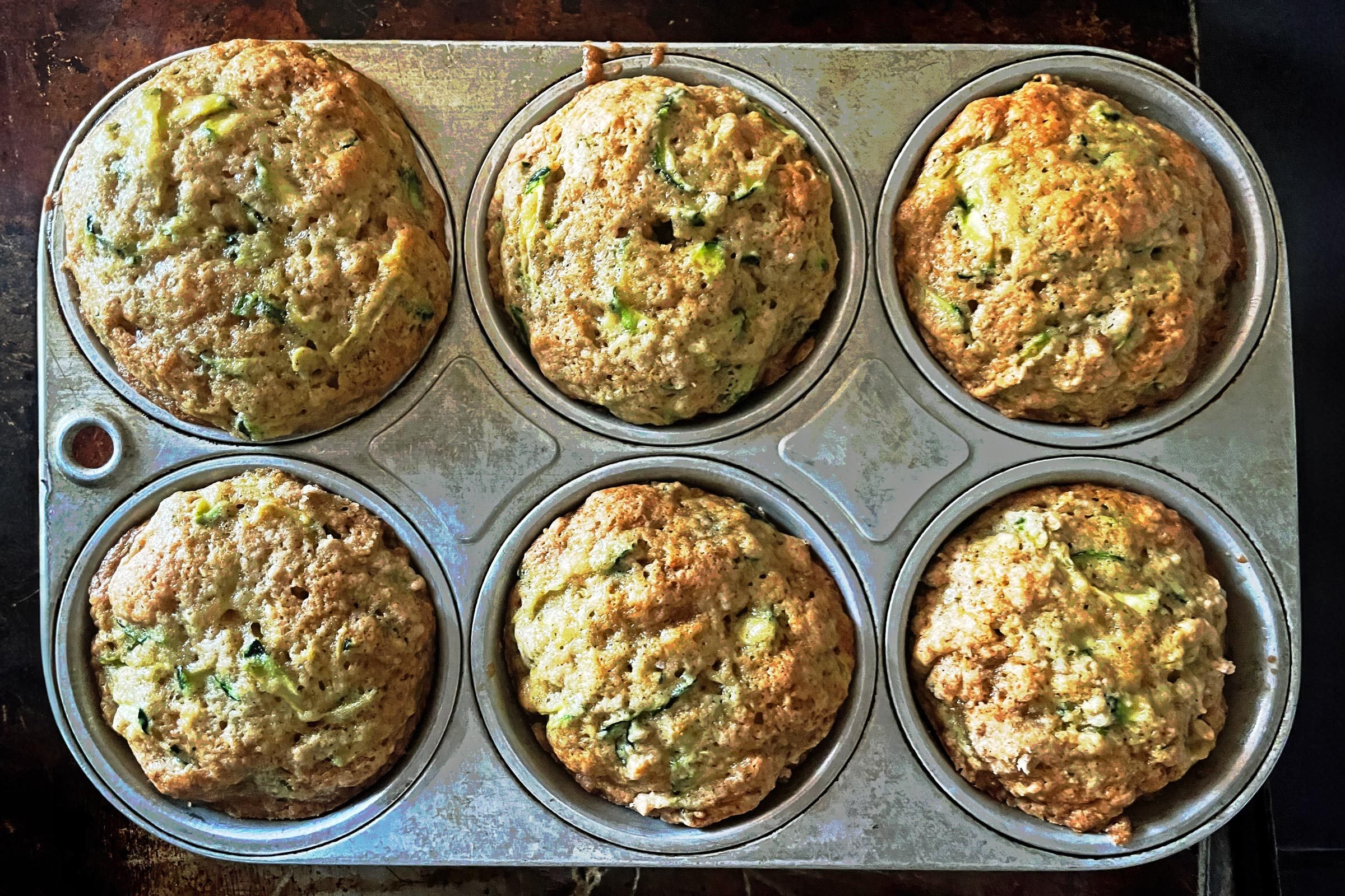 zucchini muffins in a pam