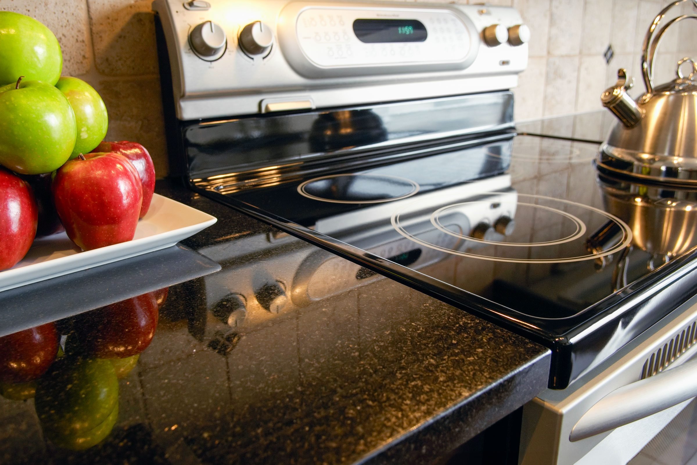 modern electric stove in a kitchen