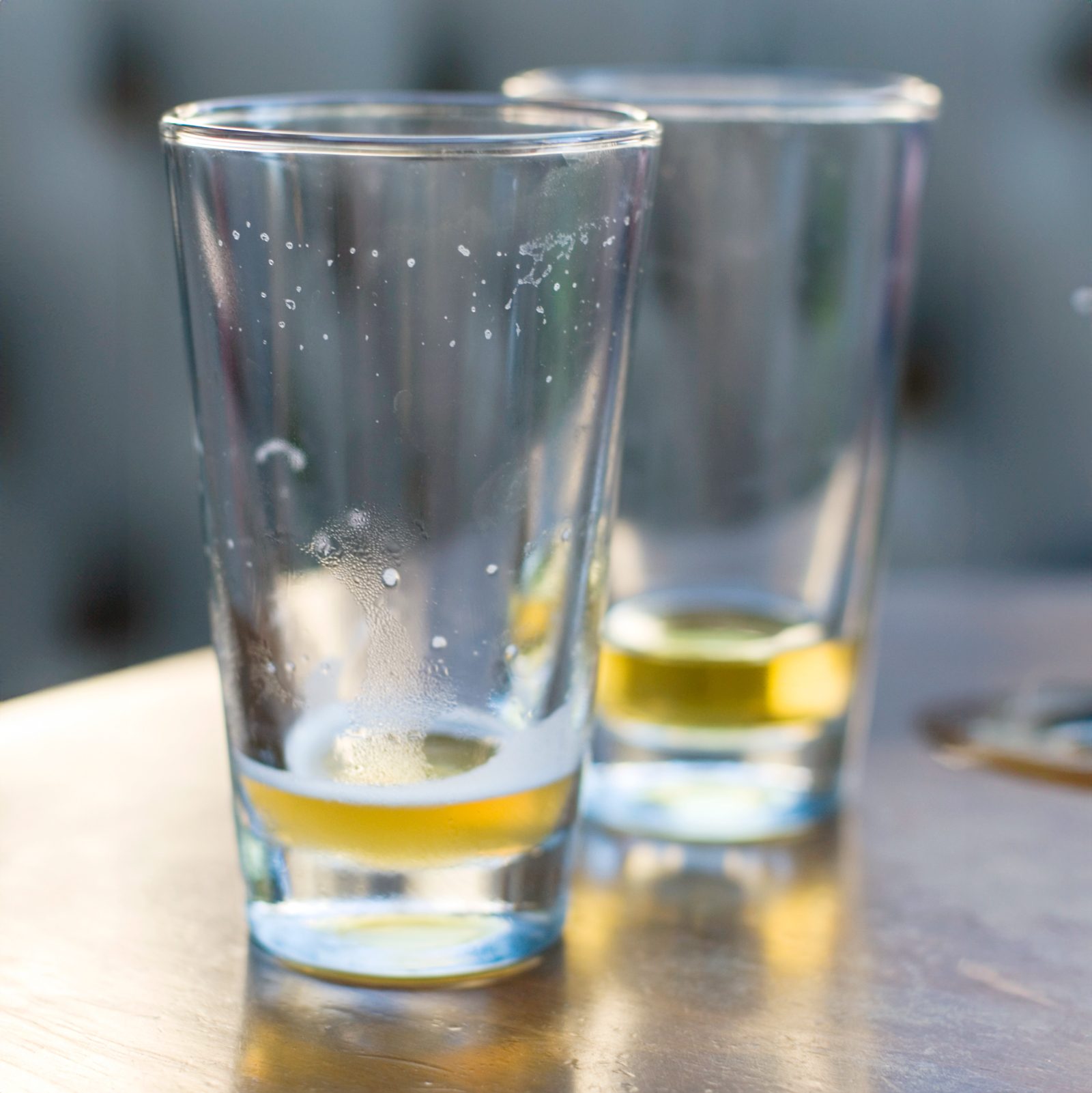 Empty beer glasses